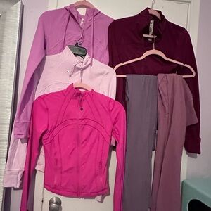 💗SOLD💗 Lululemon lot 2 pairs groove nulu flared defined hoodie and jacket luon
